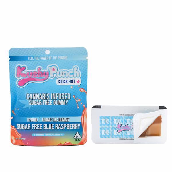 BLUE RASPBERRY-ORIGINALS GUMMIES SUGAR FREE-100mg THC-Kushy Punch
